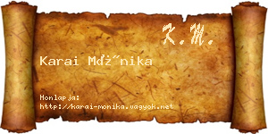 Karai Mónika névjegykártya