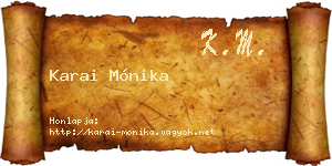 Karai Mónika névjegykártya